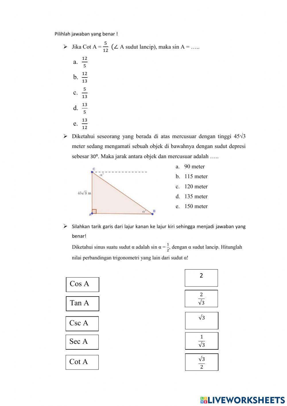 LKPD Interaktif Perbandingan Trigonometri