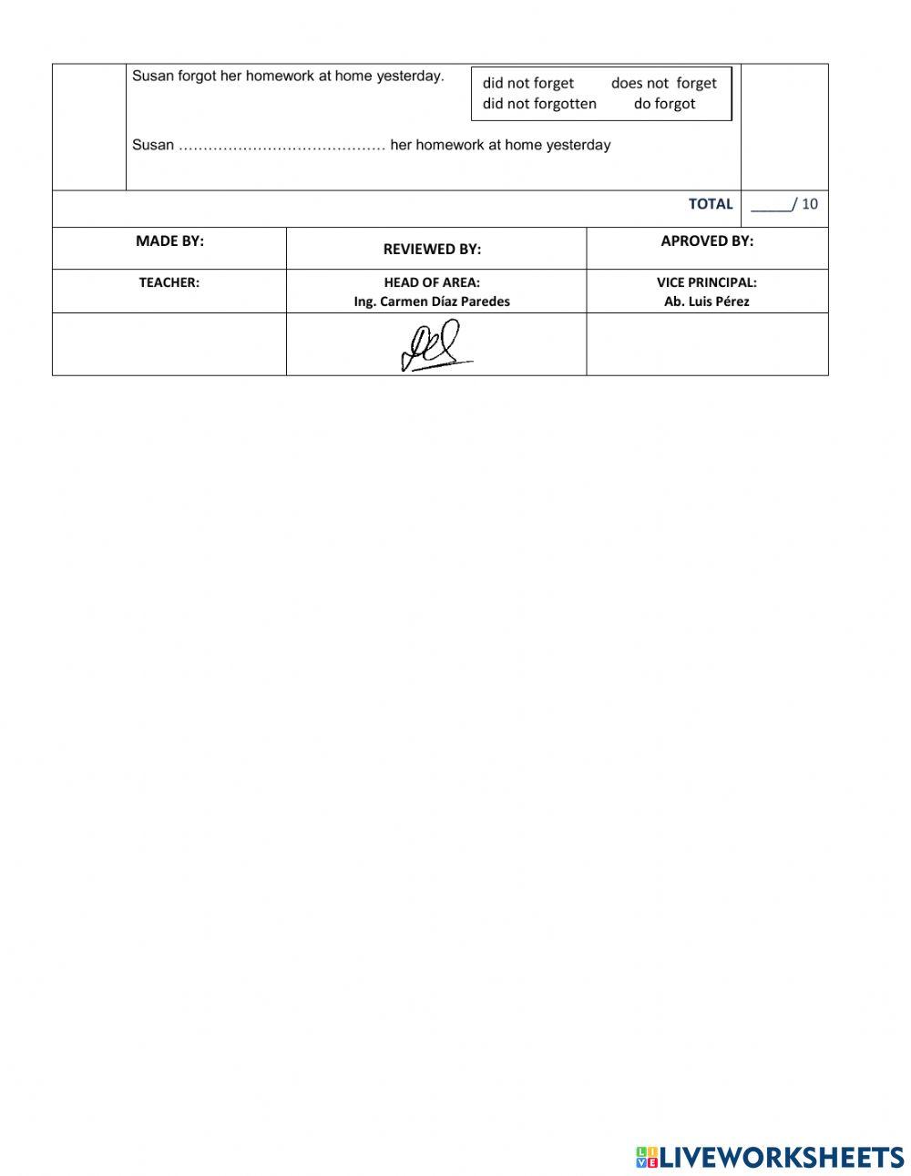 Diagnostic Test 1BGU