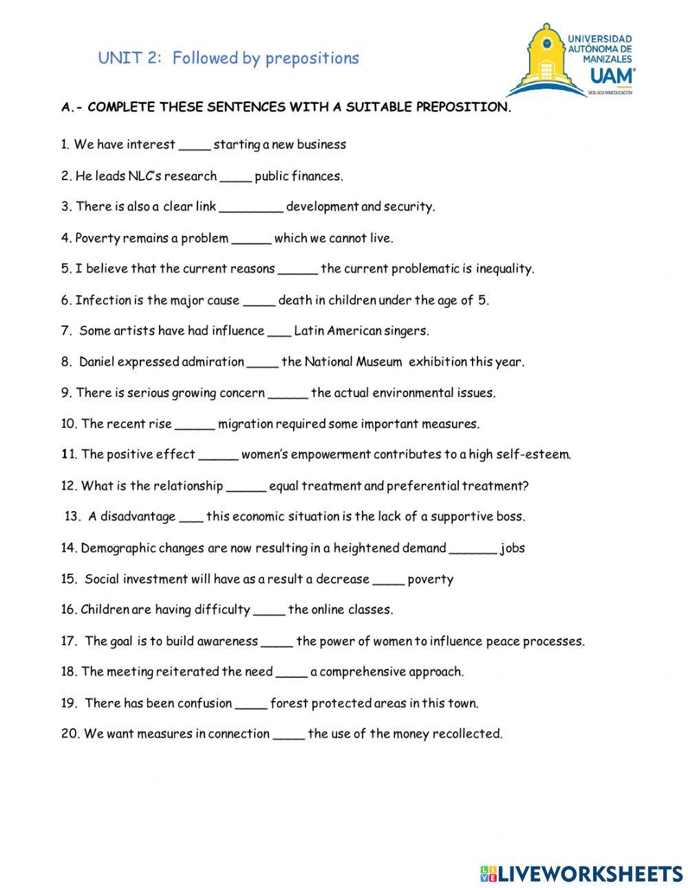 Noun and prepositions