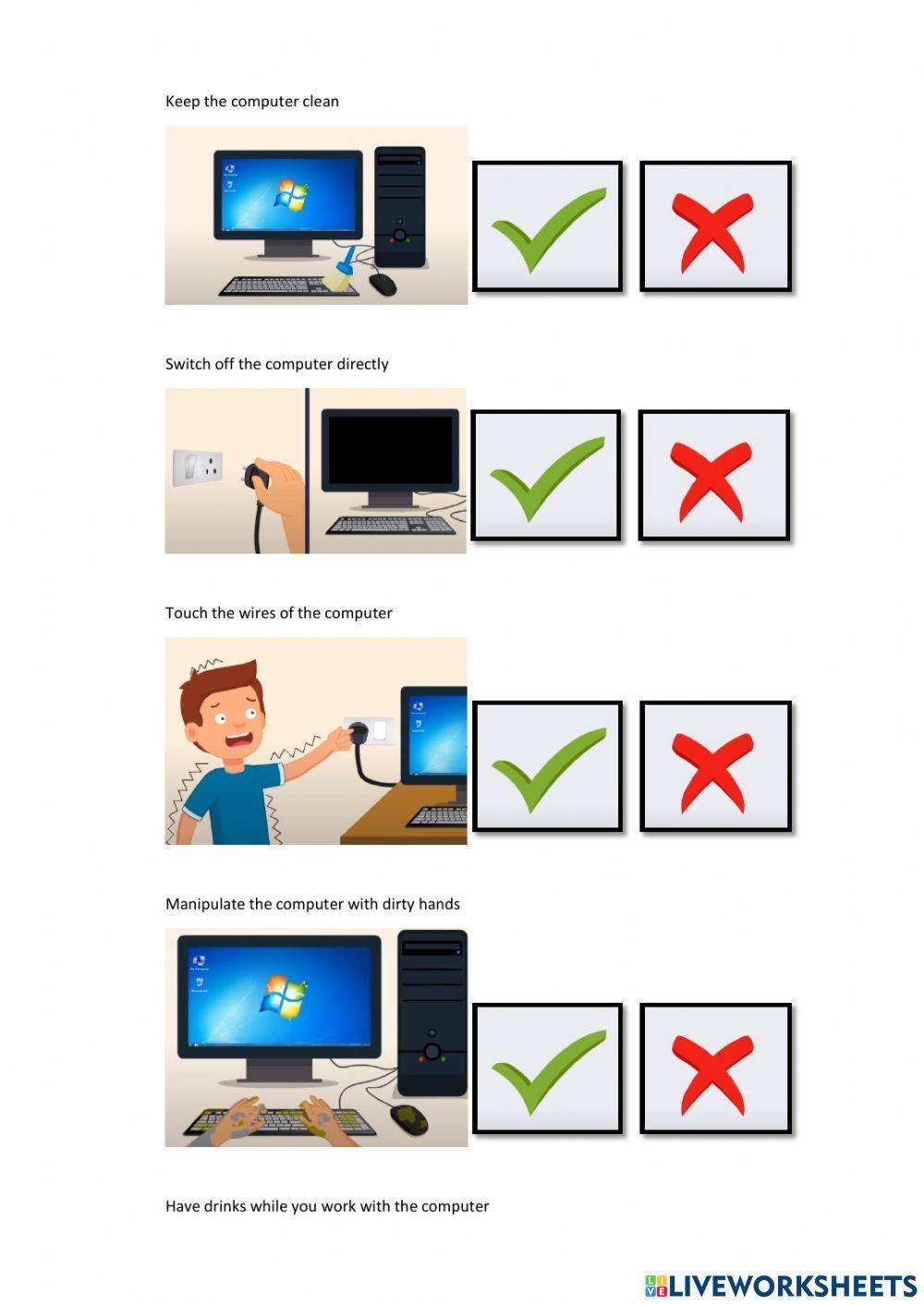 Do's and Dont's o using a computer