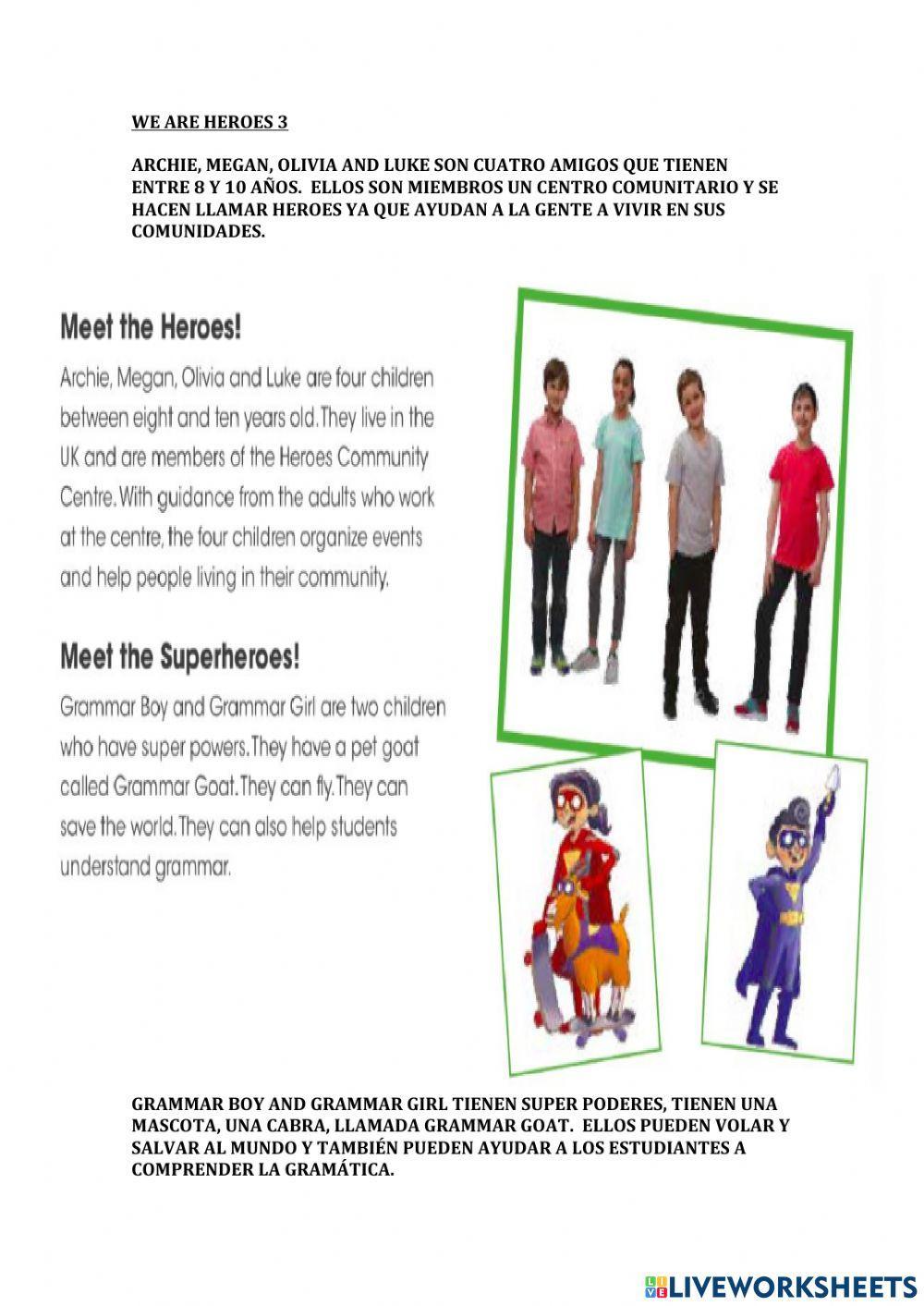 We are heroes 3- lesson 1