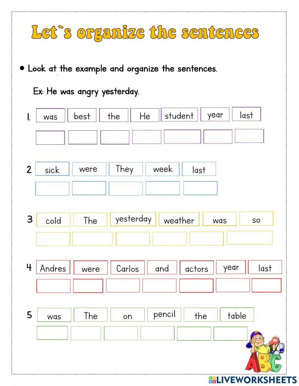 Let-s organize the sentences