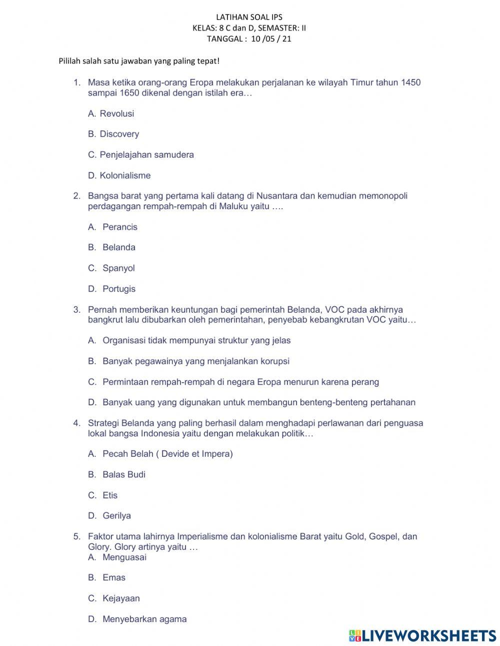 Latihan soal-soal IPS