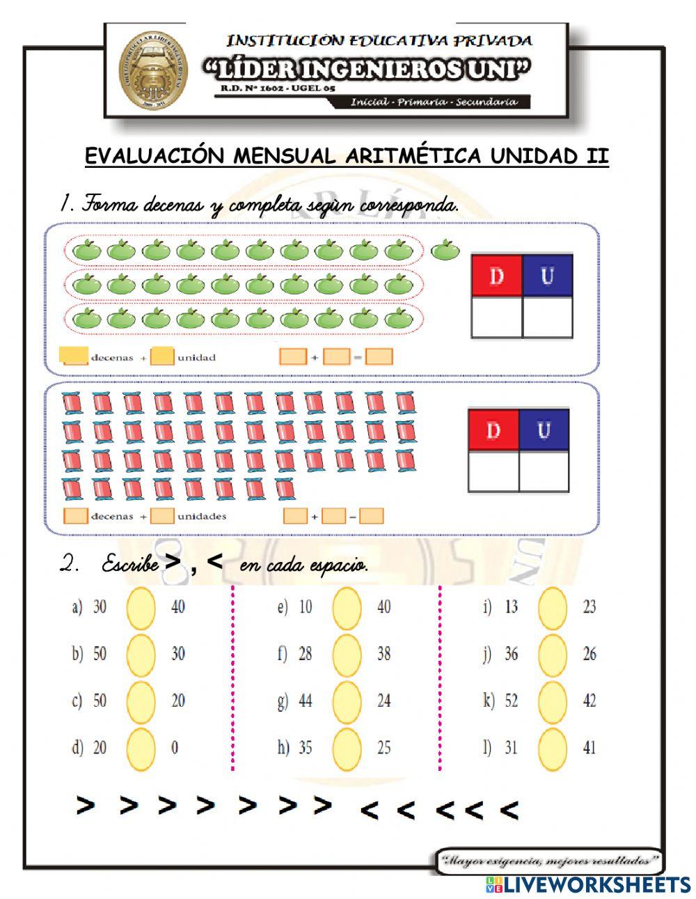 Examen II UNIDAD ARITMETICA