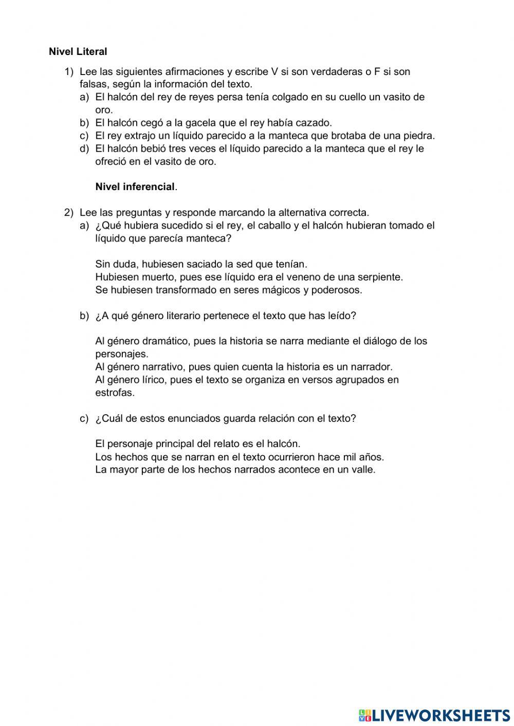 Compresión Lectora - 1ero C
