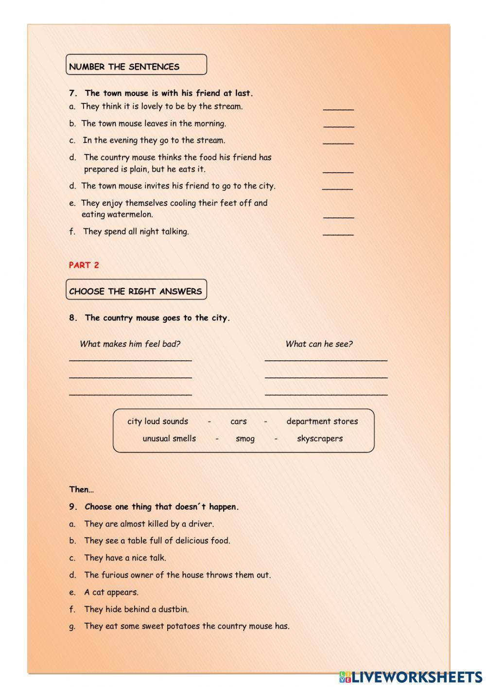 The town mouse and the country mouse-video story