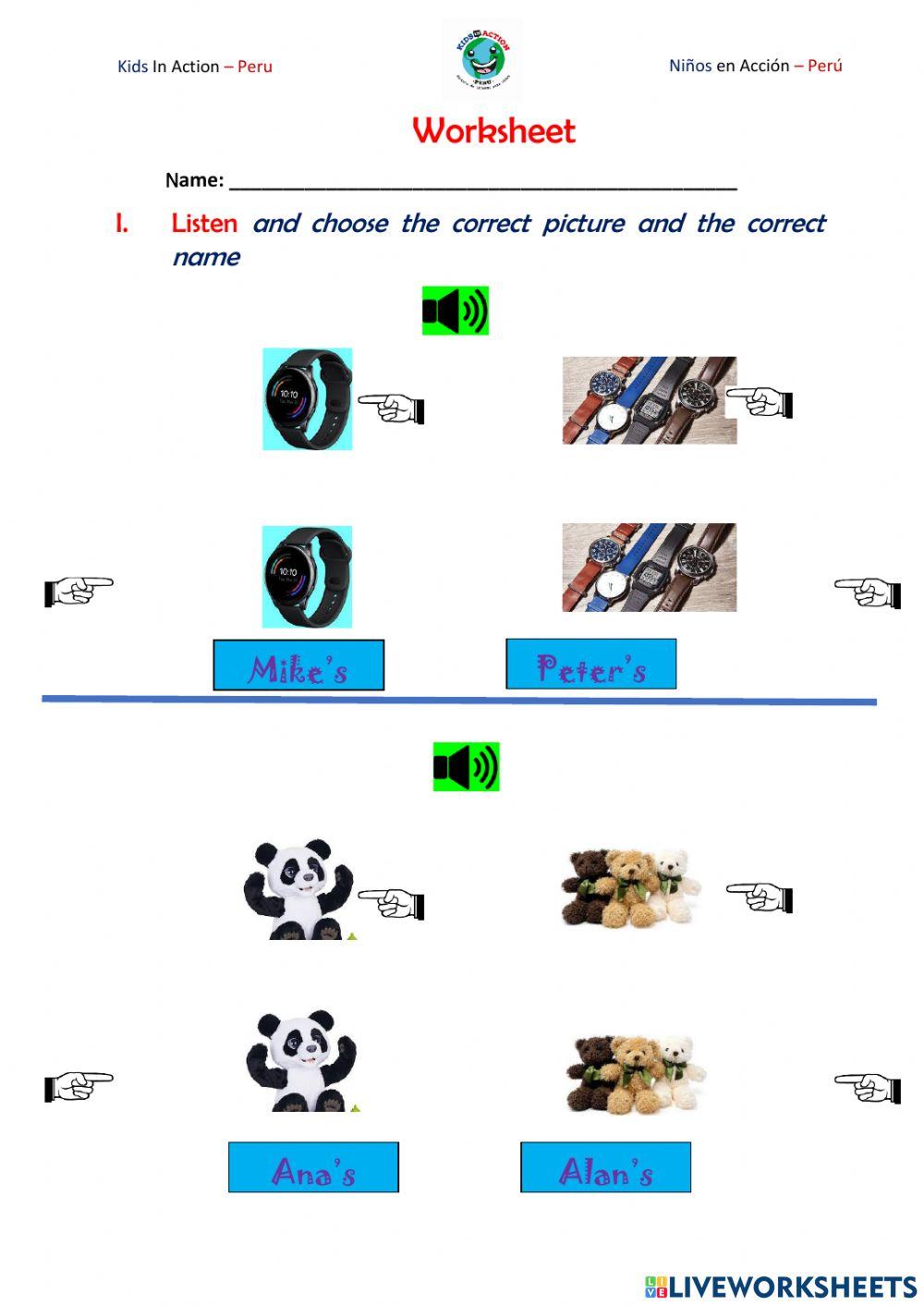 Possesseive pronouns