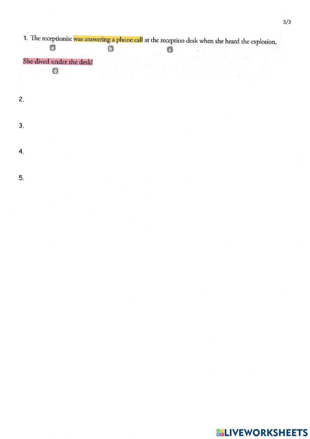 Exercices prétérit simple et BE-ing