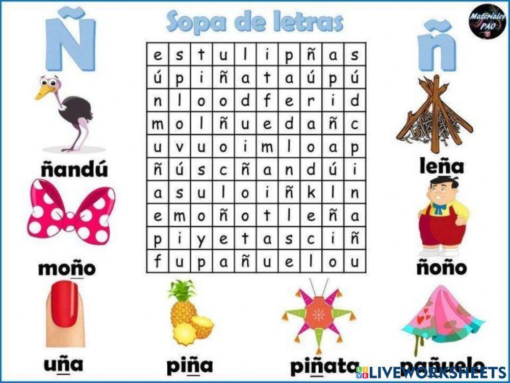 Sopa de letras con ñ
