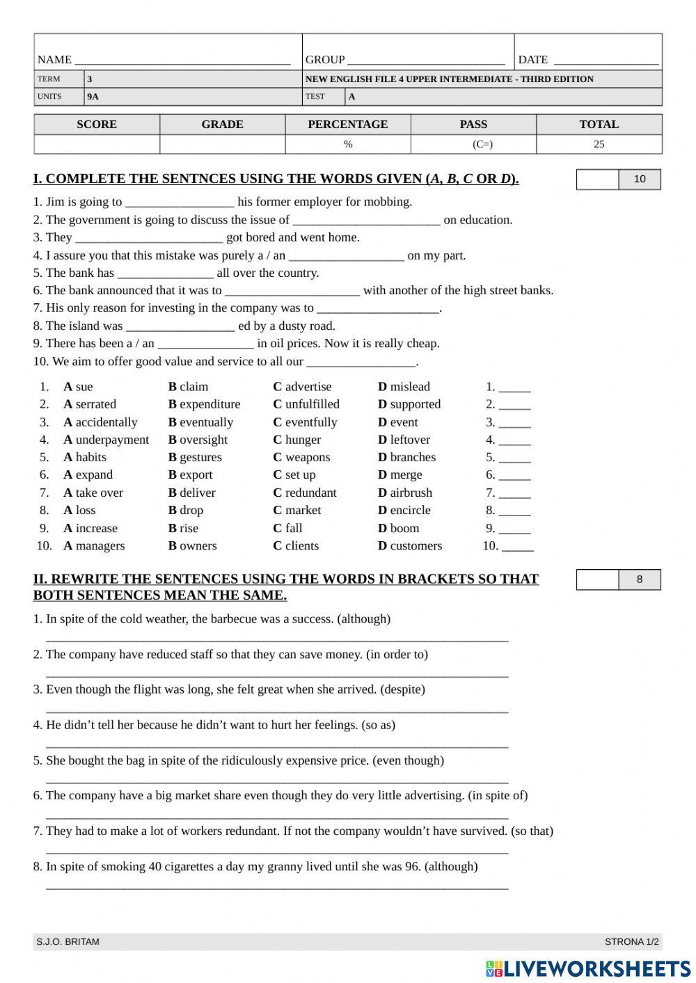 NEF upper unit 9a test