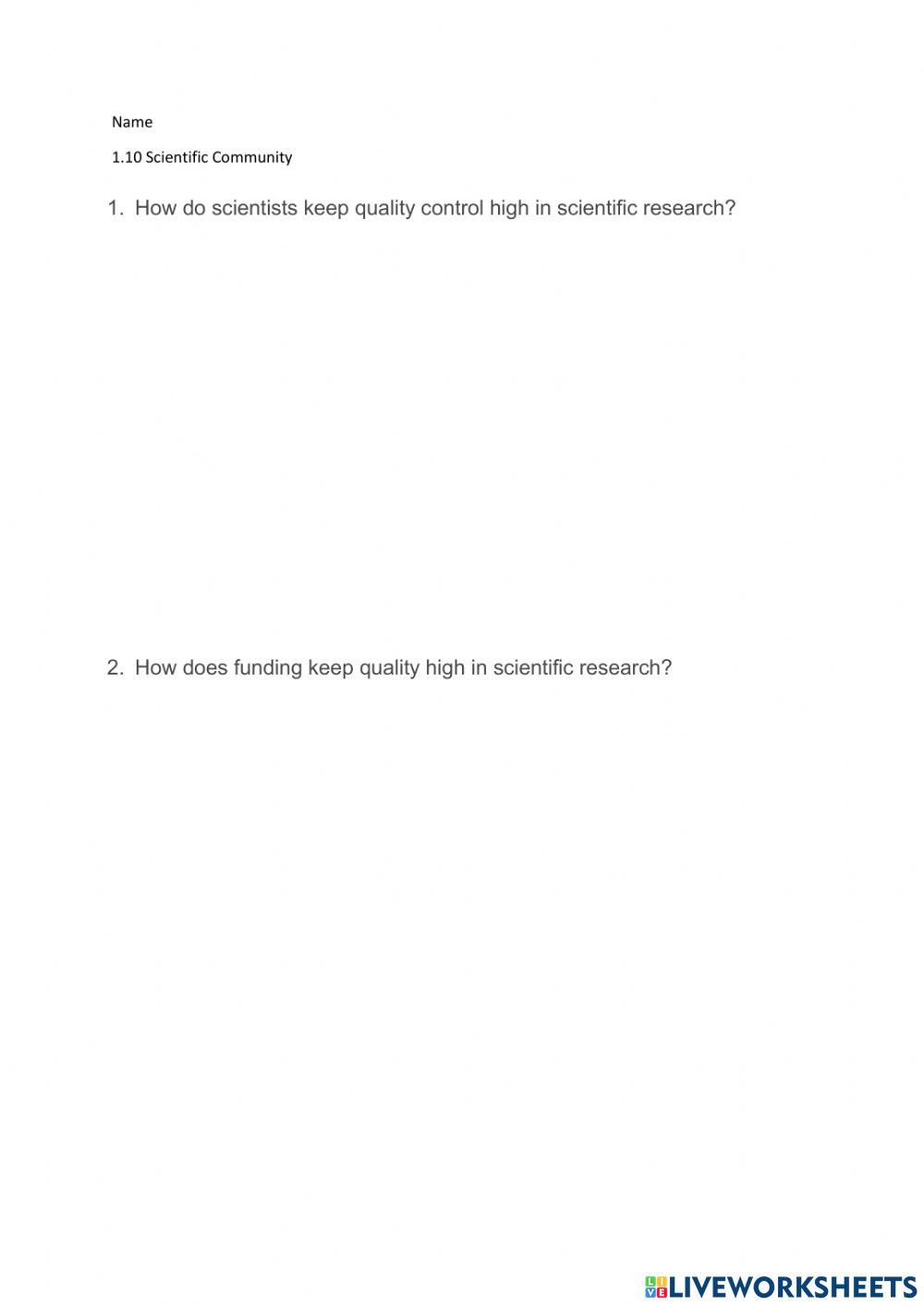 1.10 Scientific Community