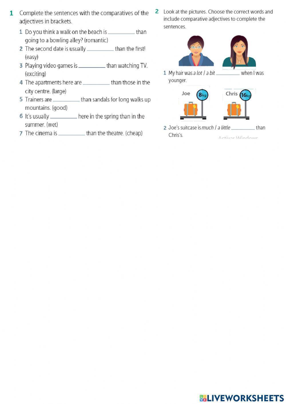 Physical appearance and comparatives