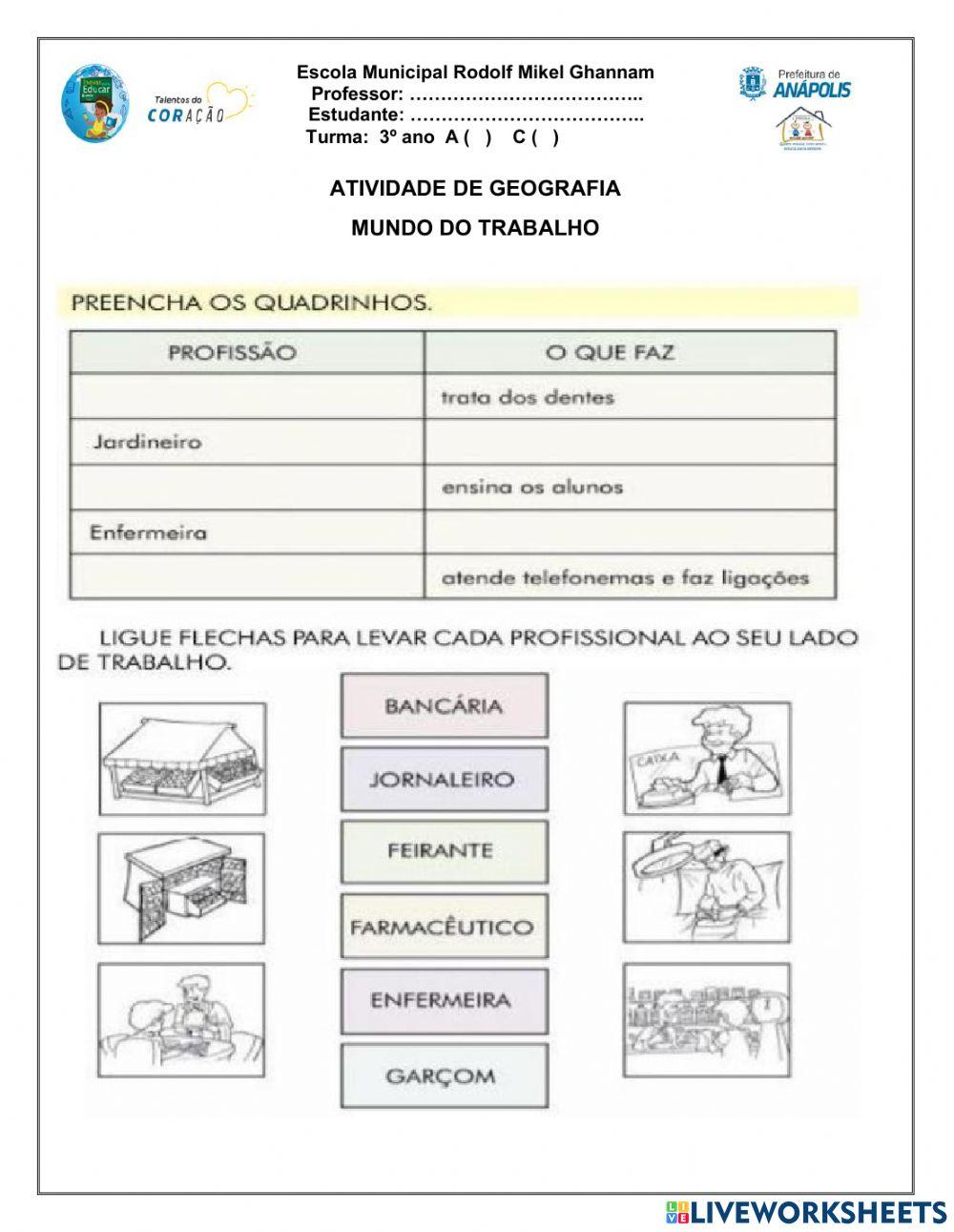 Atividade de geografia