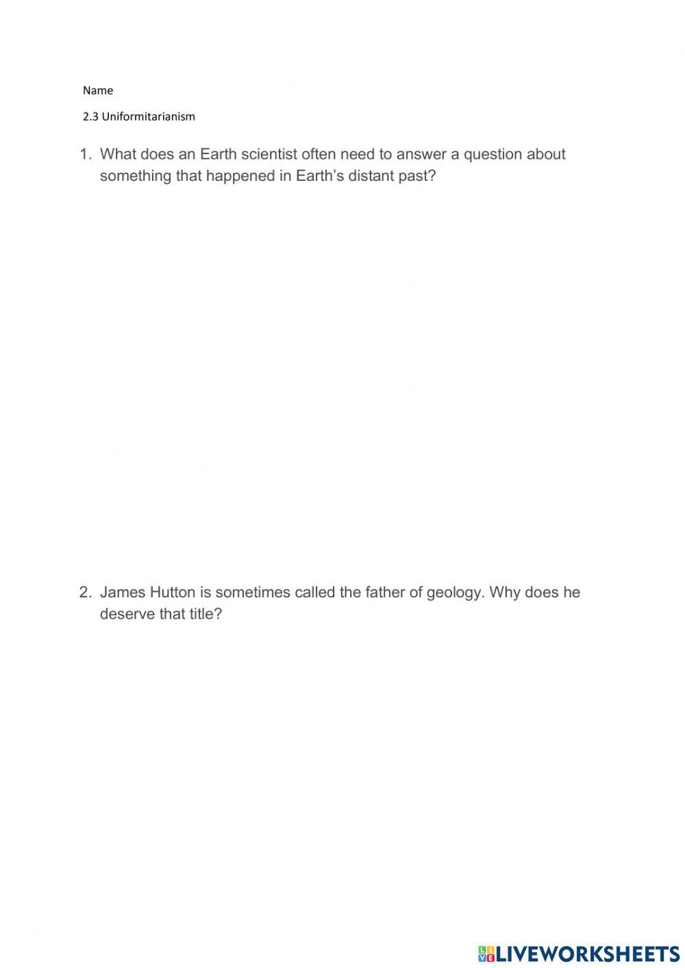 2.3 Uniformitarianism