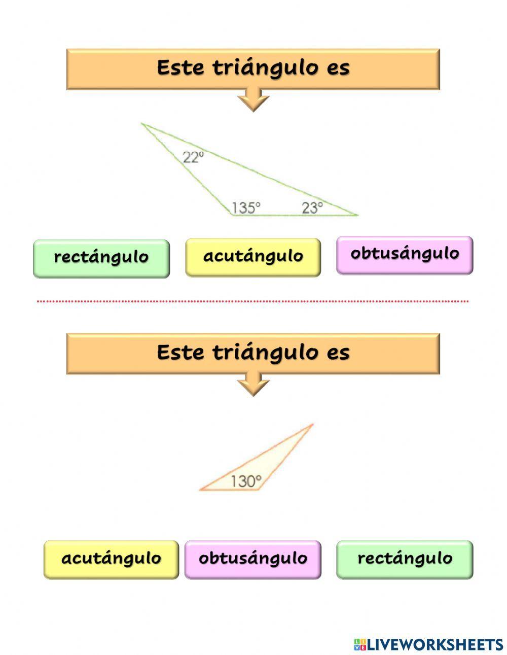 Clasificación de triángulos