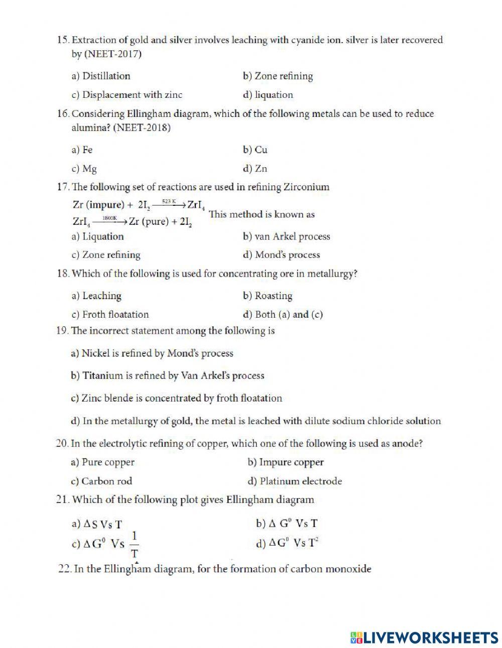 Tnscert 12th chemistry unit1 metallurgy
