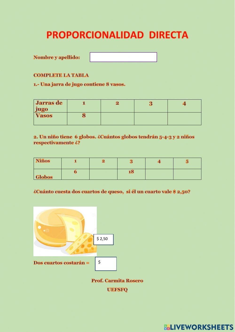Proporcionalidad directa