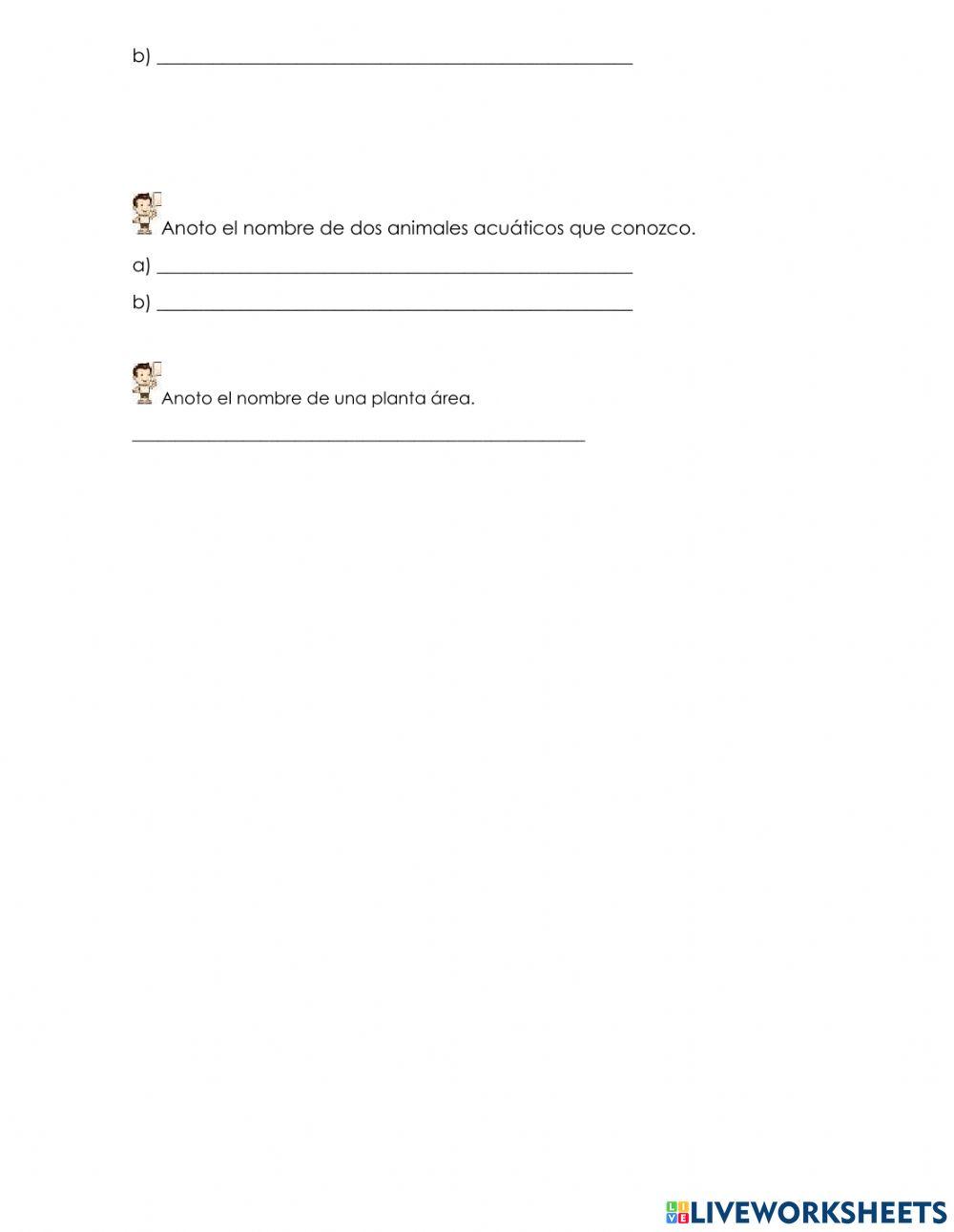 Plantas y animales según el ambiente donde viven