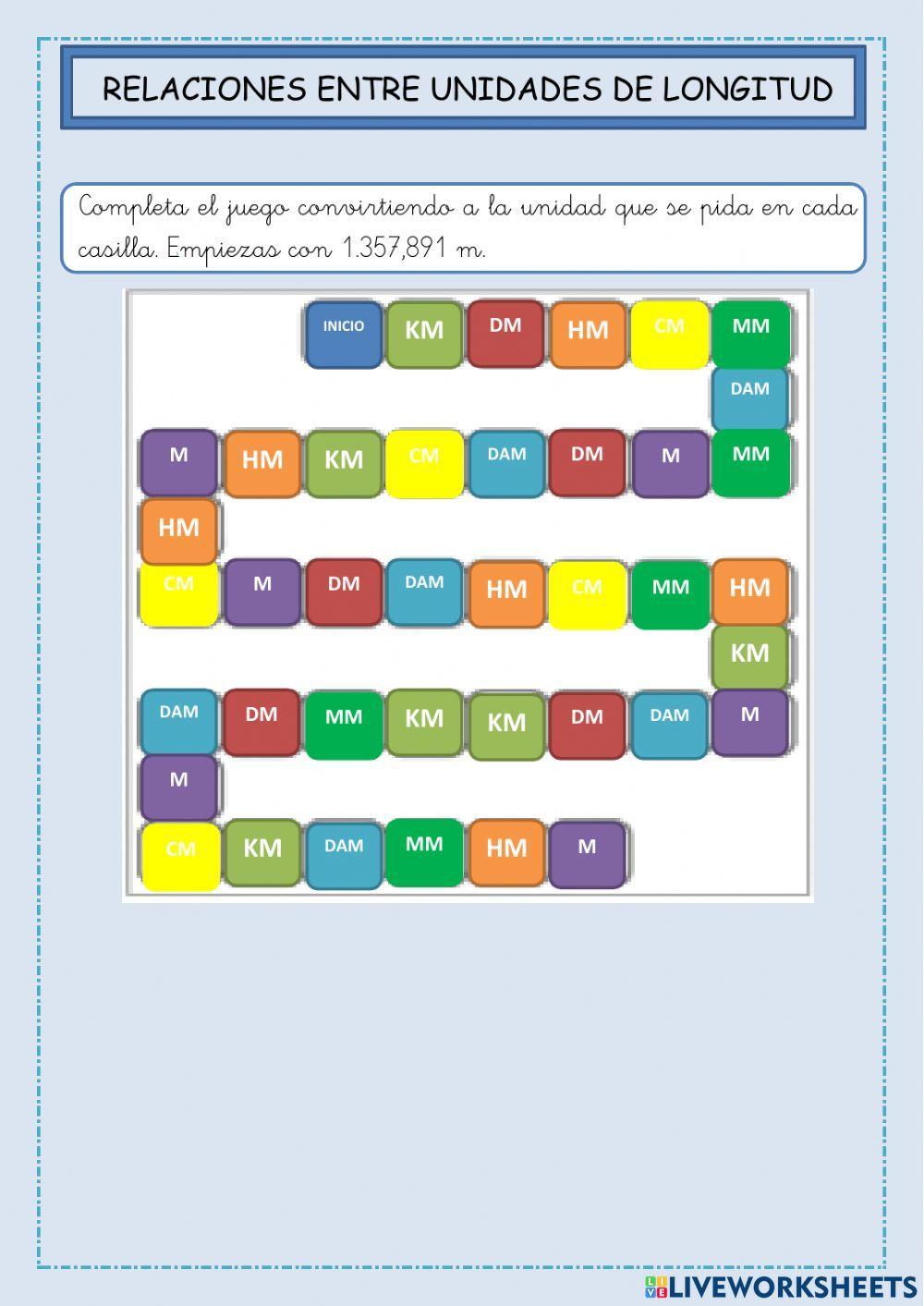 Relaciones entre unidades de longitud, masa y capacidad