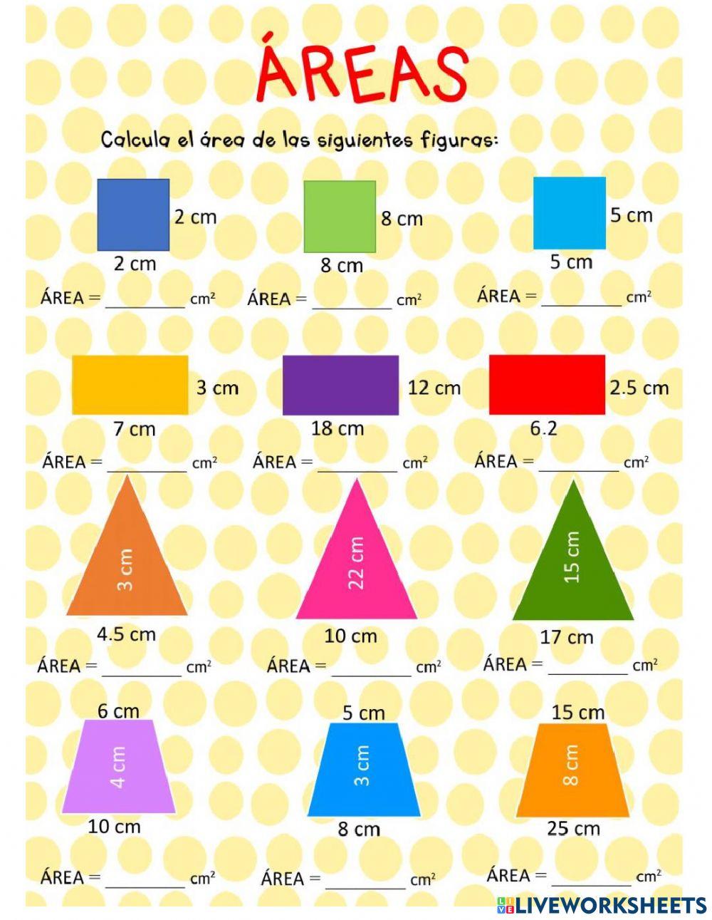 Área Free Interactive Worksheets 5006722