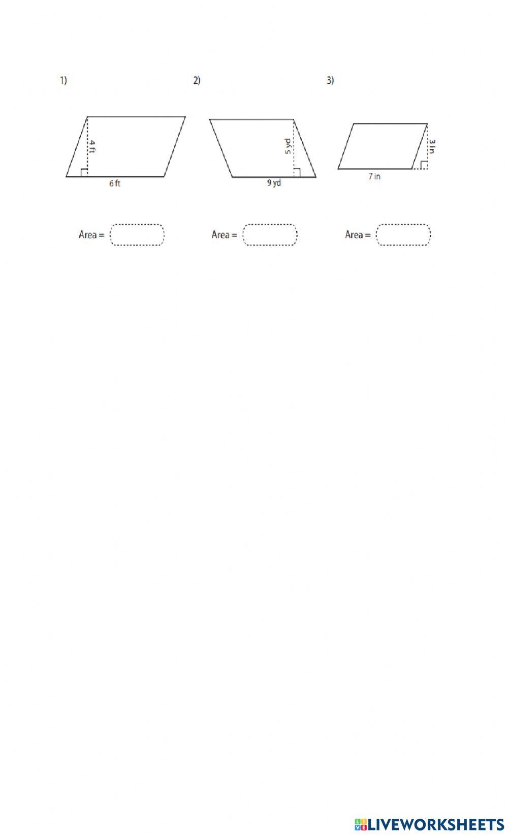 Area triangle and parallelogram