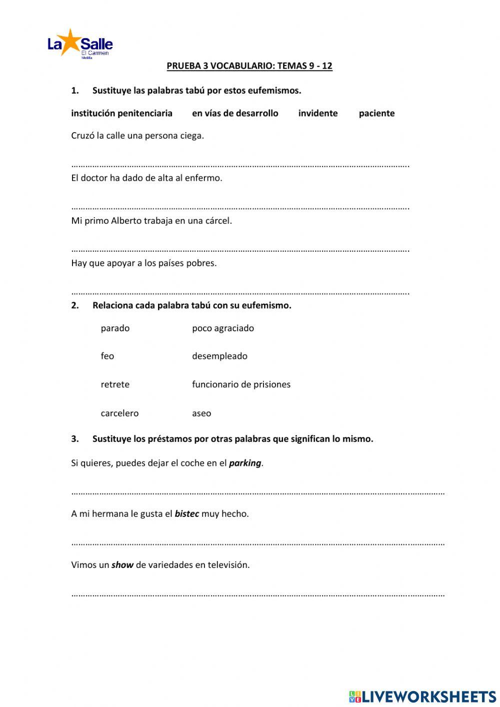 Vocabulario tercer trimestre