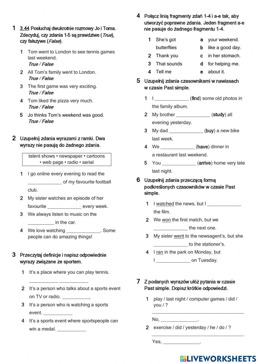 brainy 5 unit 7 short test