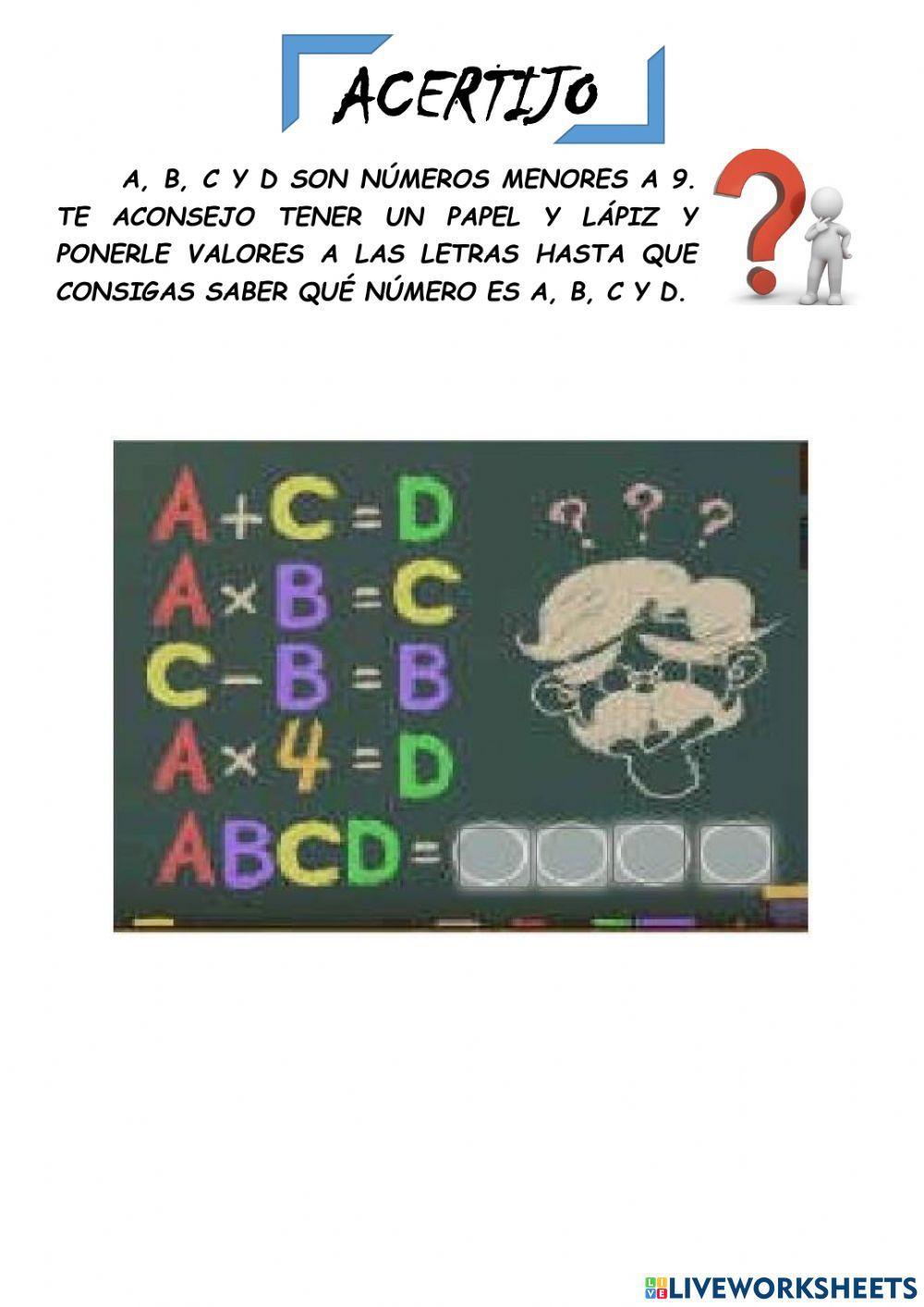 Acertijo matemático