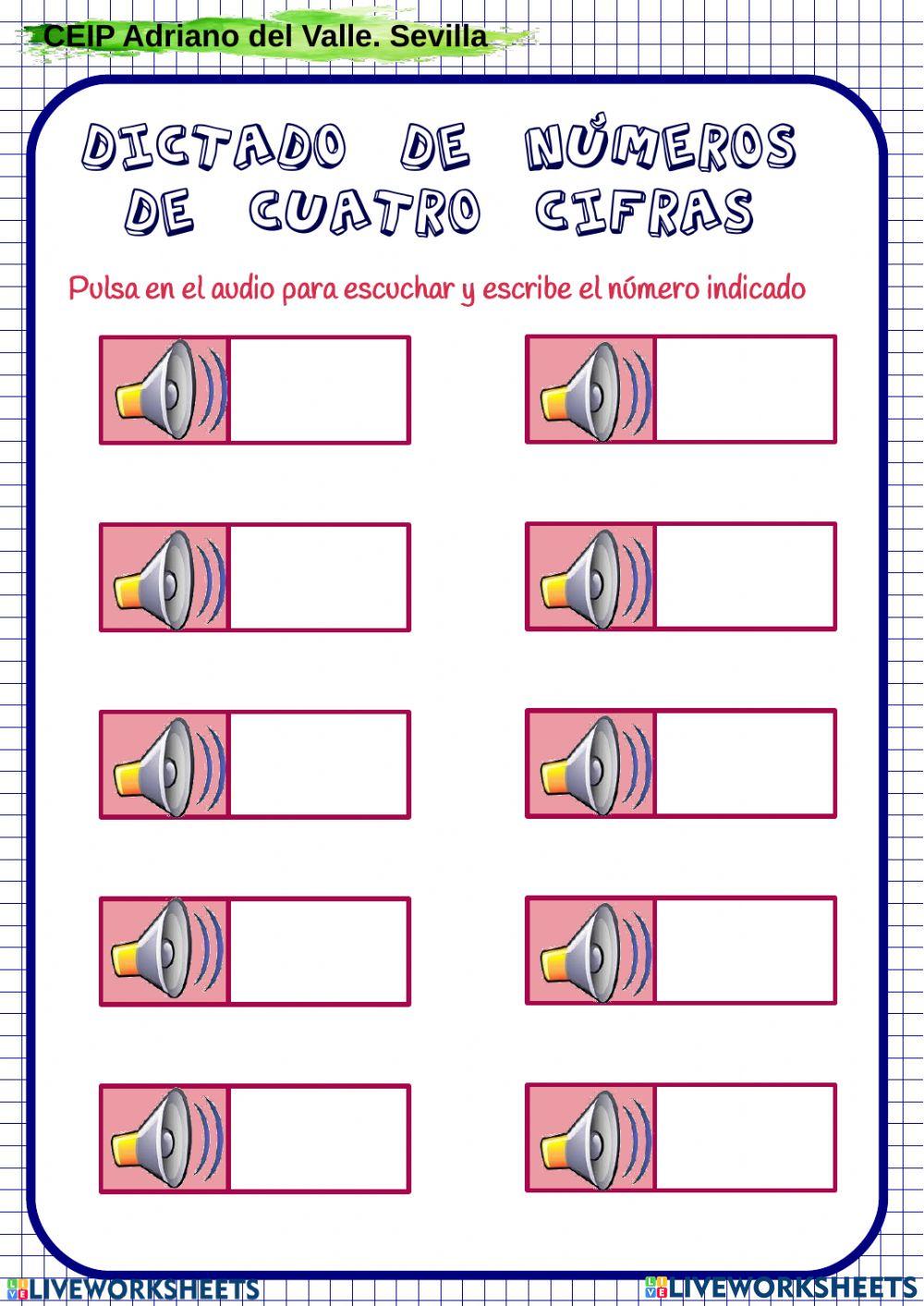 Dictado  de números