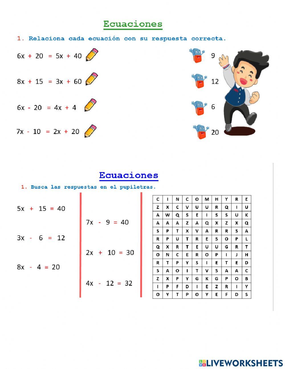Evaluación álgebra
