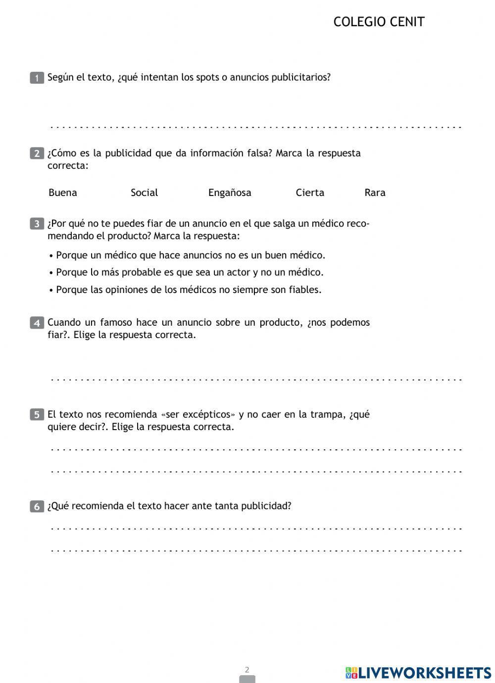 Comprensión lectora 8