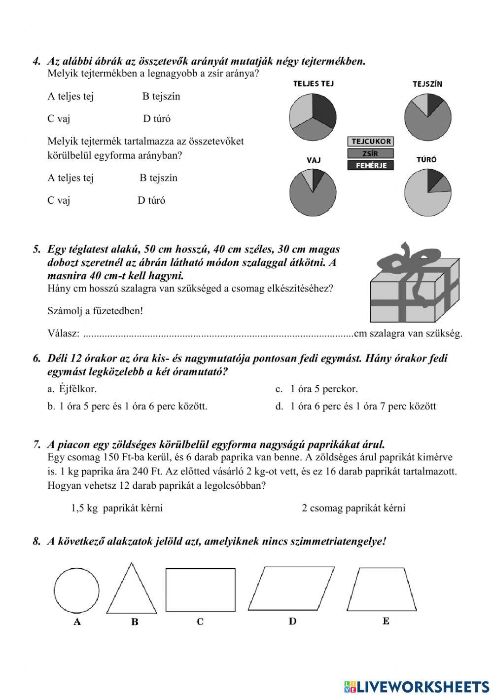 Kompetenciamérés 6. évfolyam 2003.1.