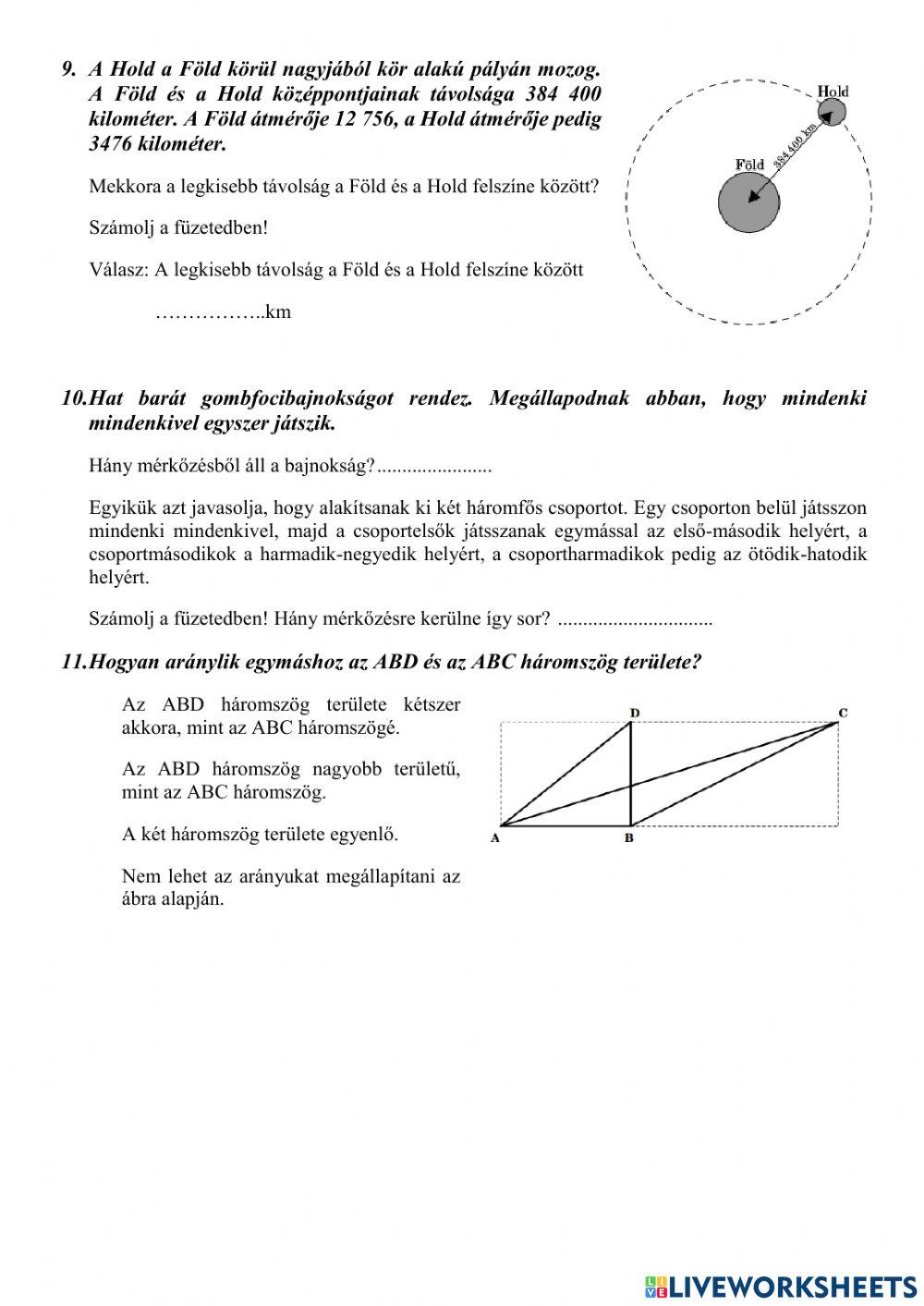 Kompetenciamérés 6. évfolyam 2003.1.