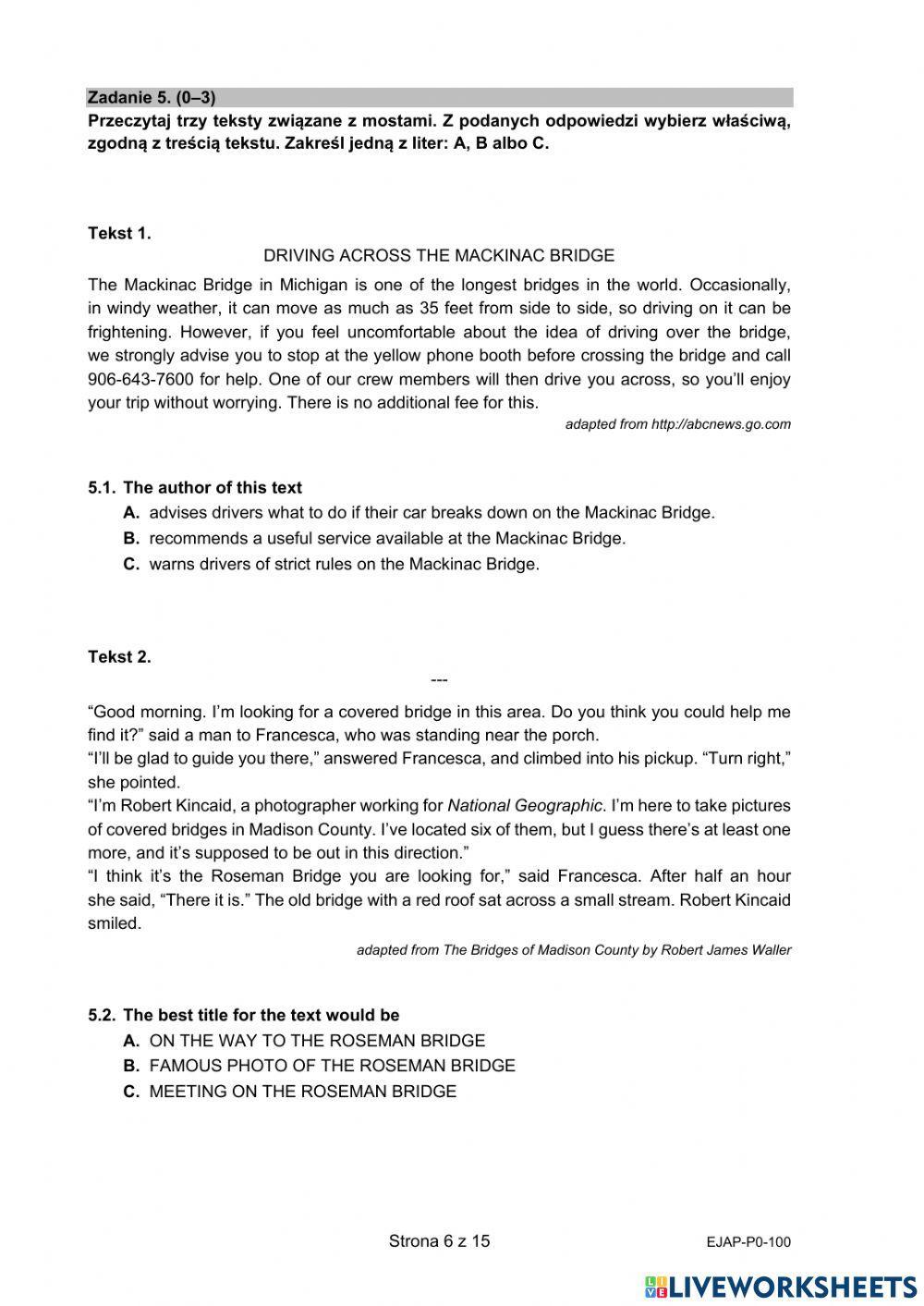 Matura 2021 czytanie