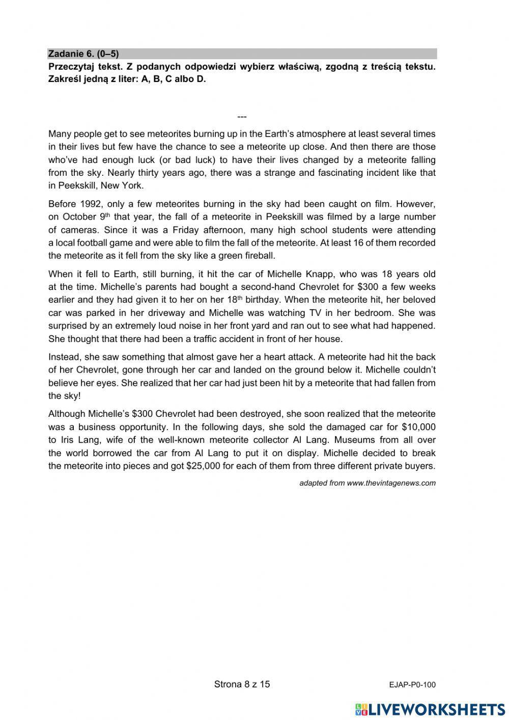 Matura 2021 czytanie