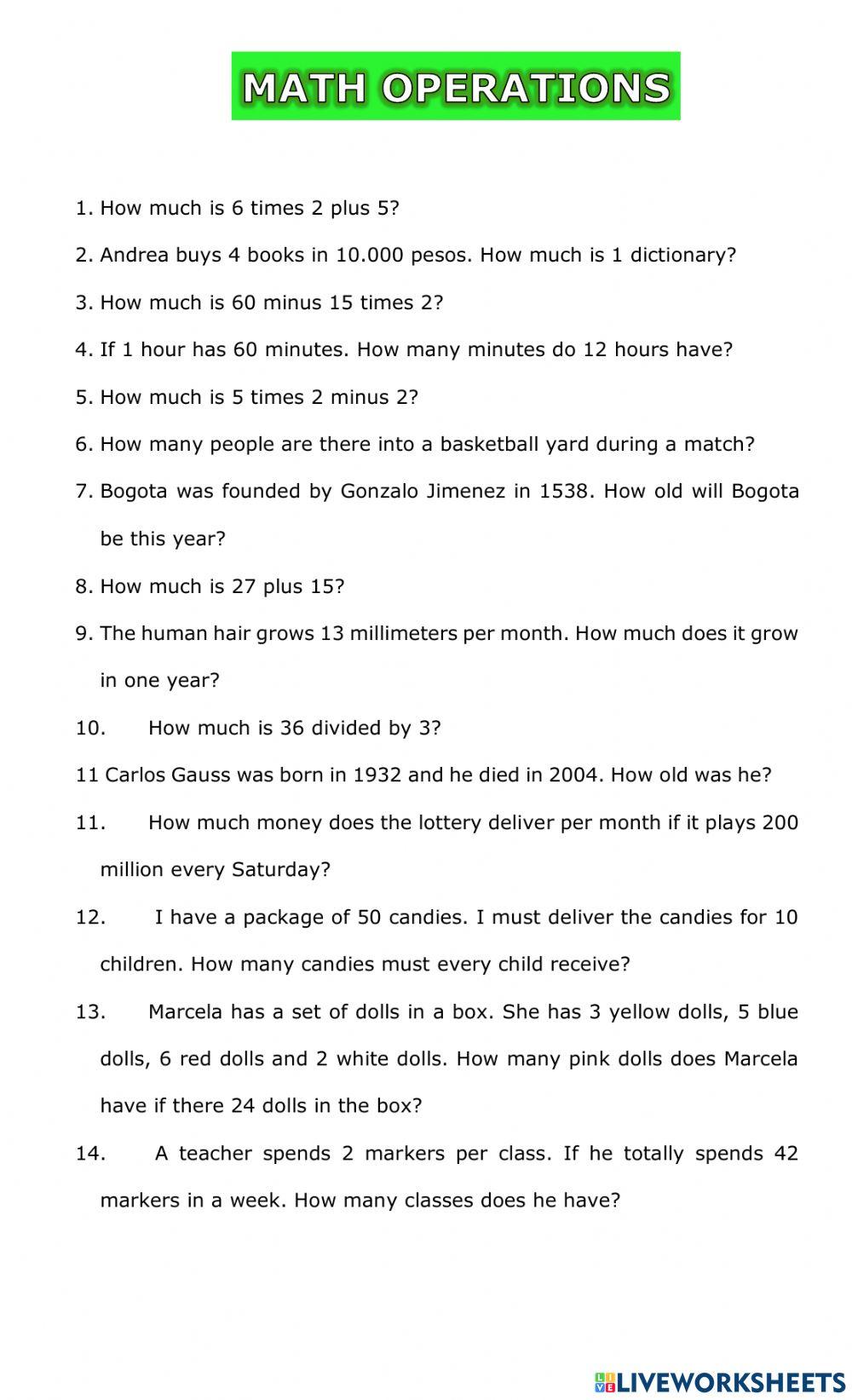 Math problems Amerpassport