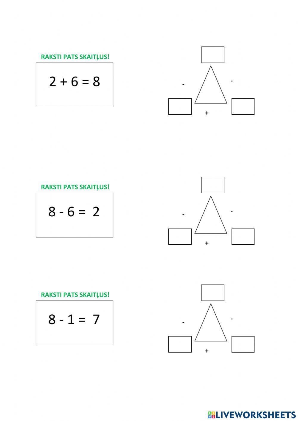 Draudzīgās vienādības -trijstūris