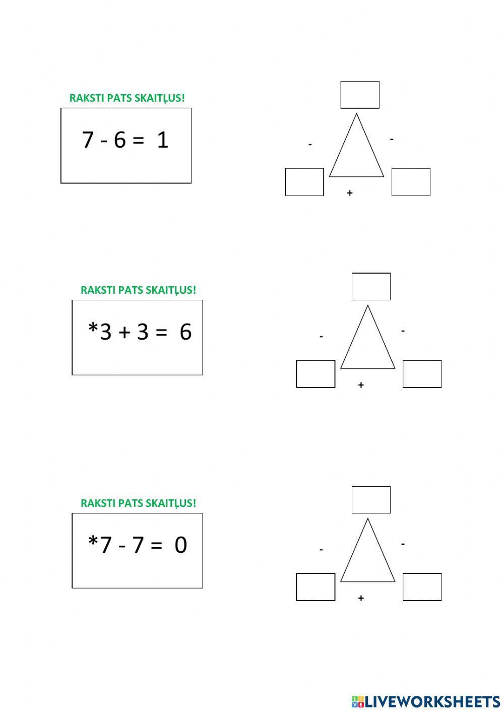 Draudzīgās vienādības -trijstūris