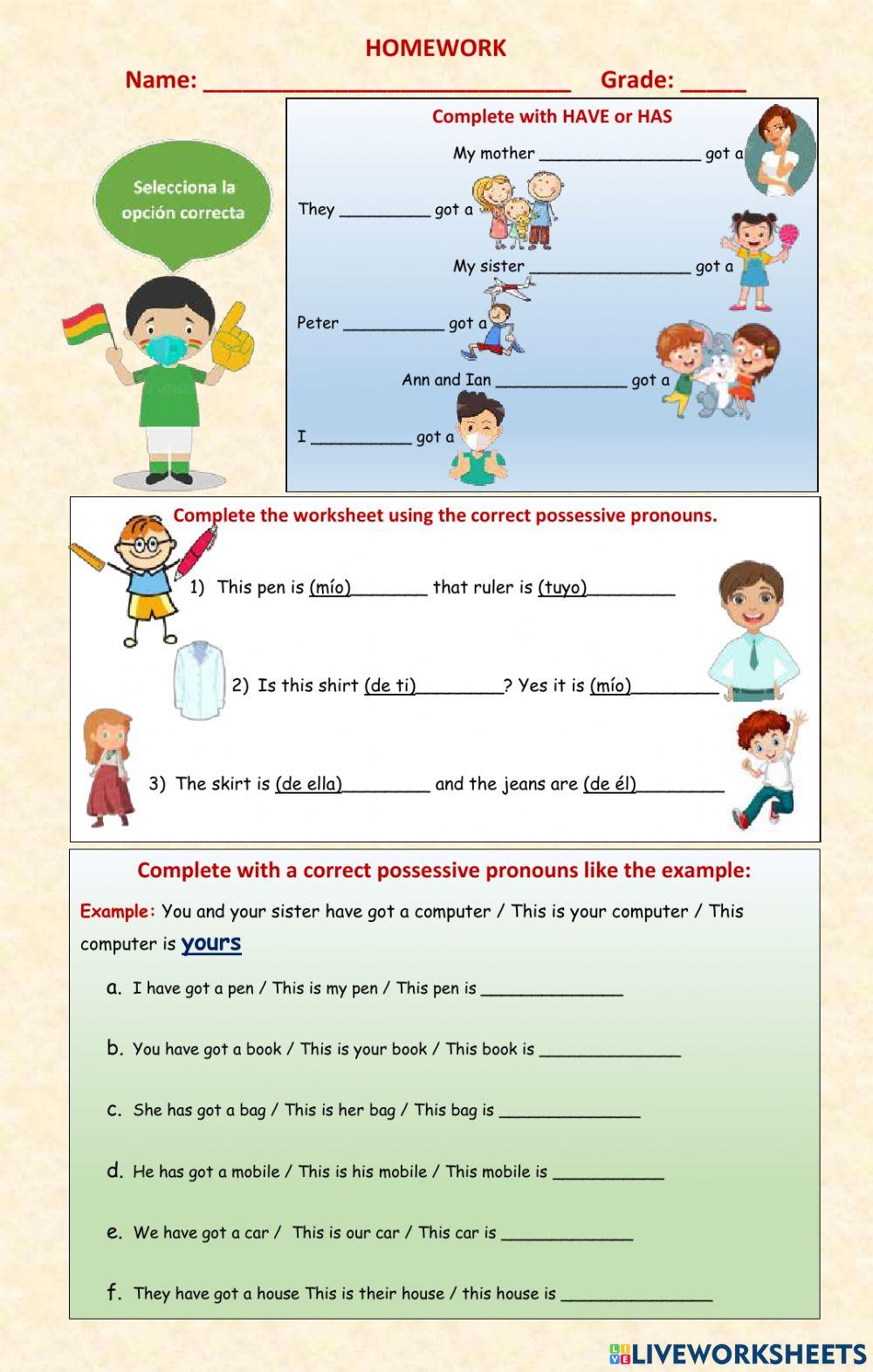 To have and possessives