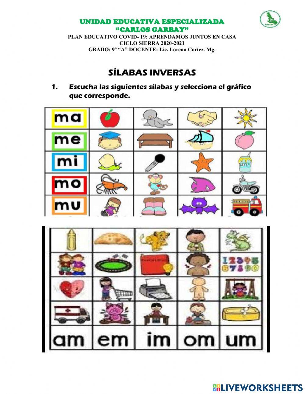 Silabas inversas m