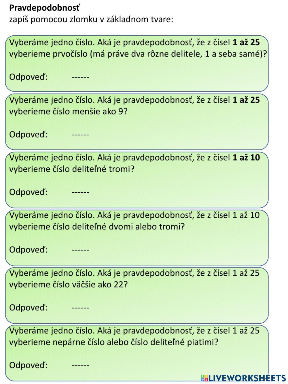 2 - Pravdepodobnosť čísel