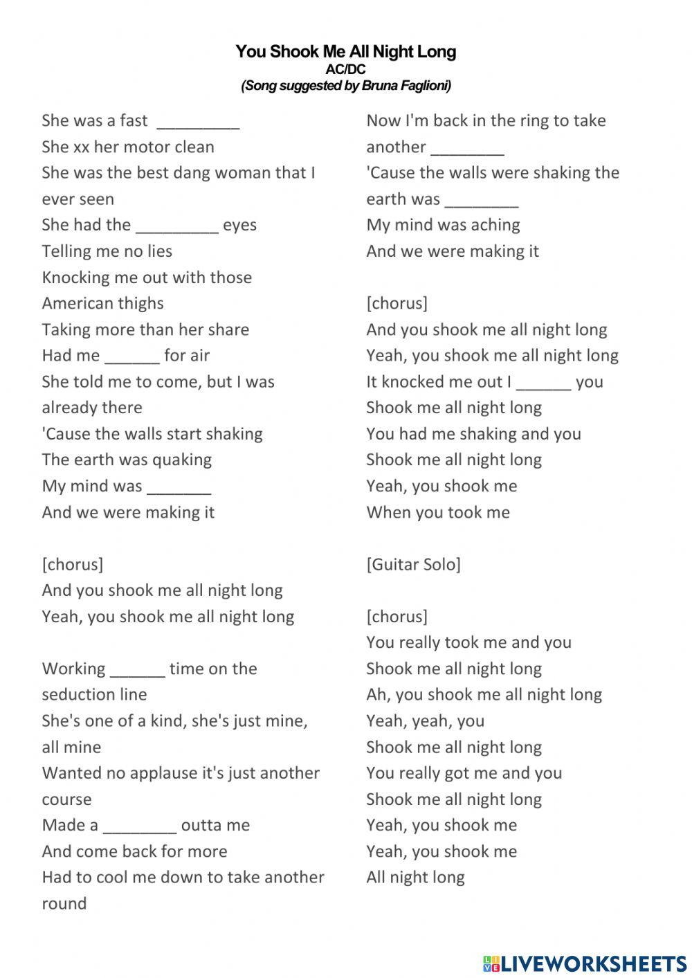 You Shook Me All Night Long (AC-DC)