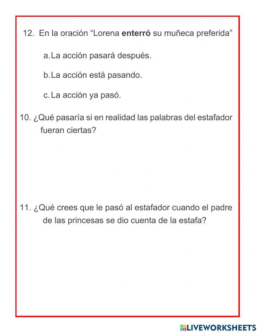 Taller repaso adjetivo, verbo, sustantivo y comprensión