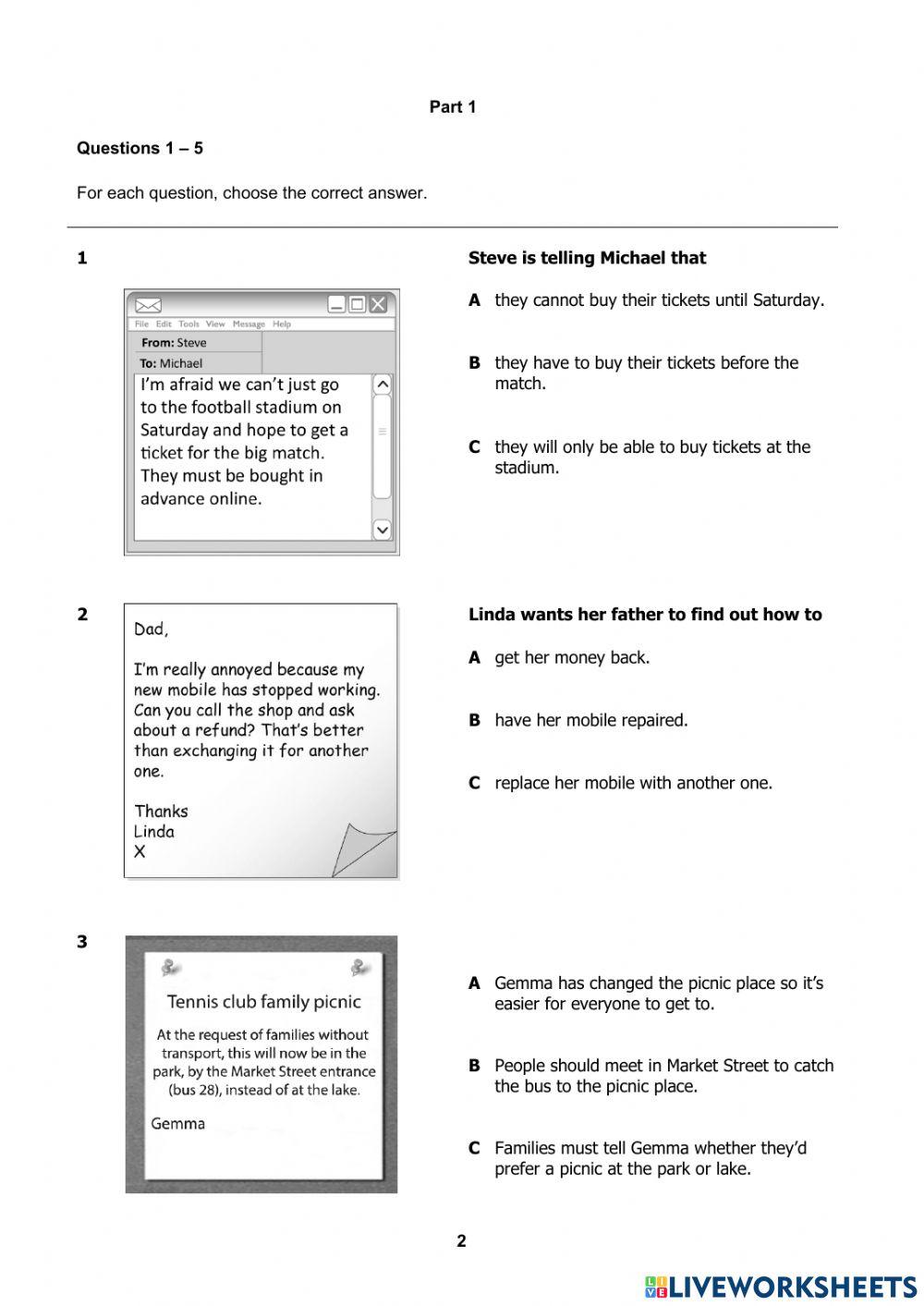 Pet Reading Exercises