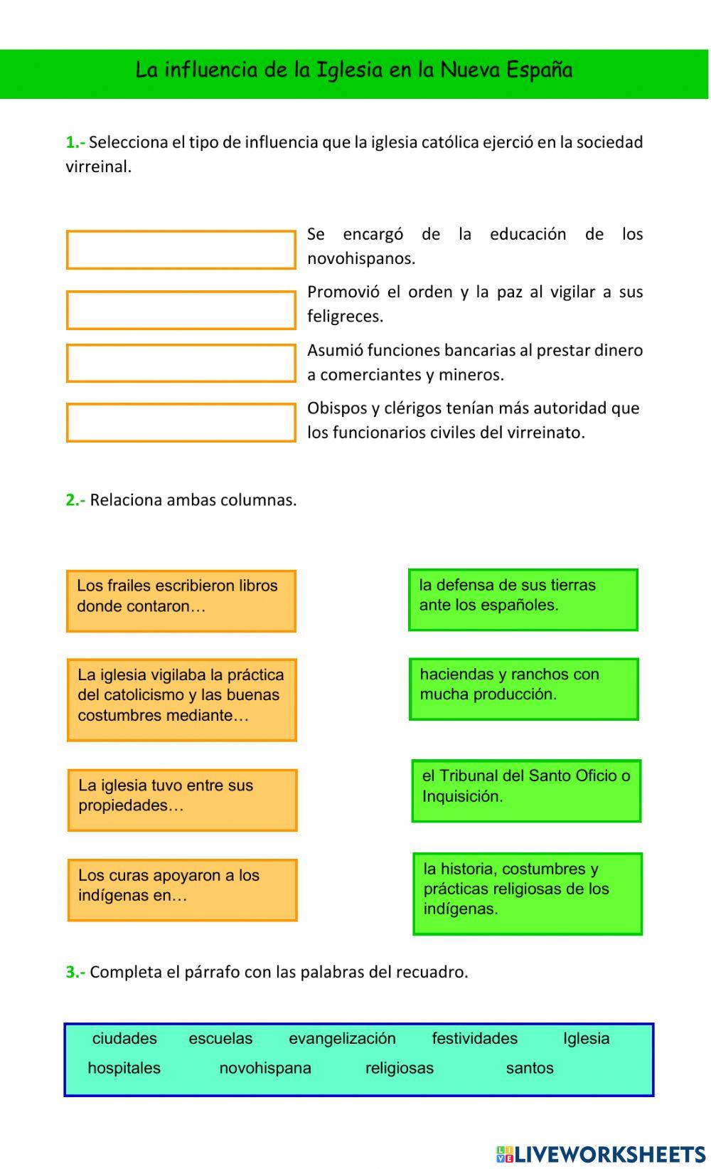 La influencia de la Iglesia en la Nueva España