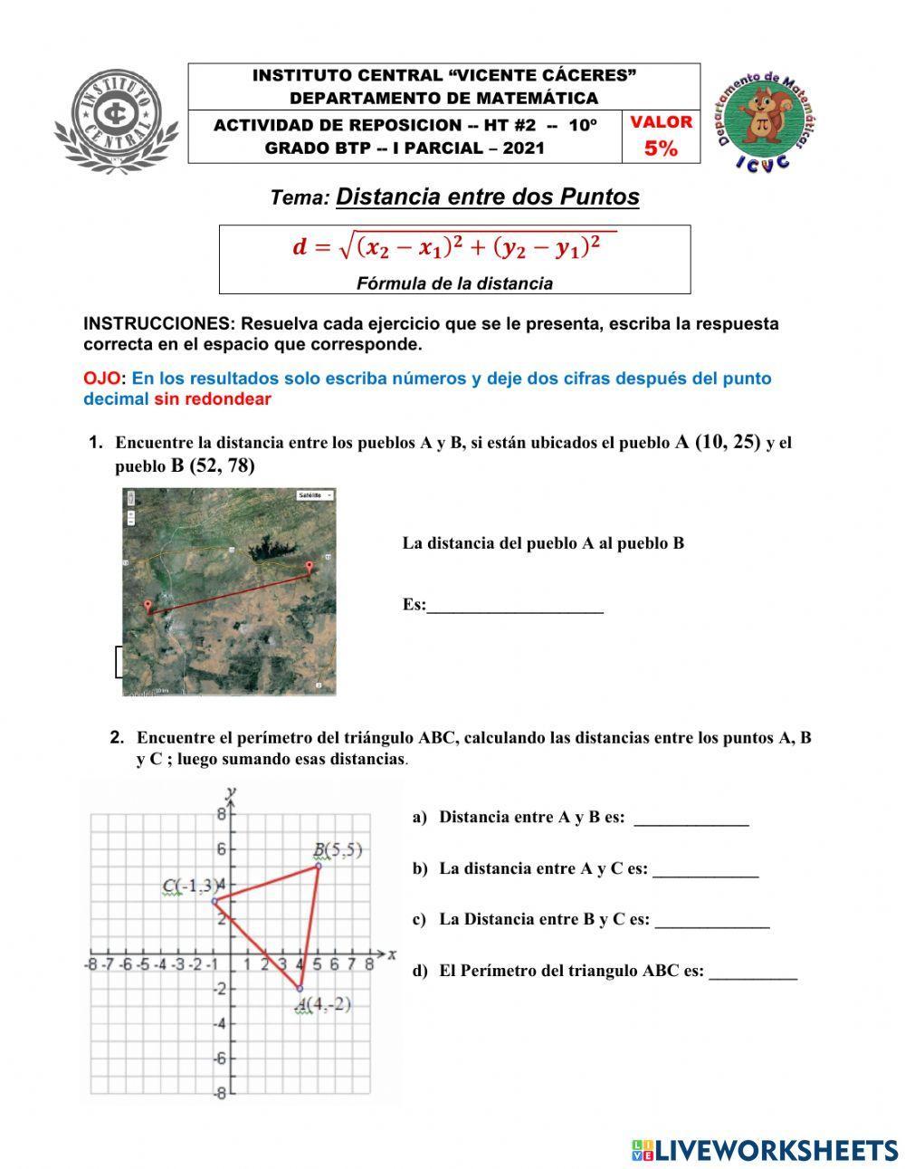 Distancia entre dos Puntos