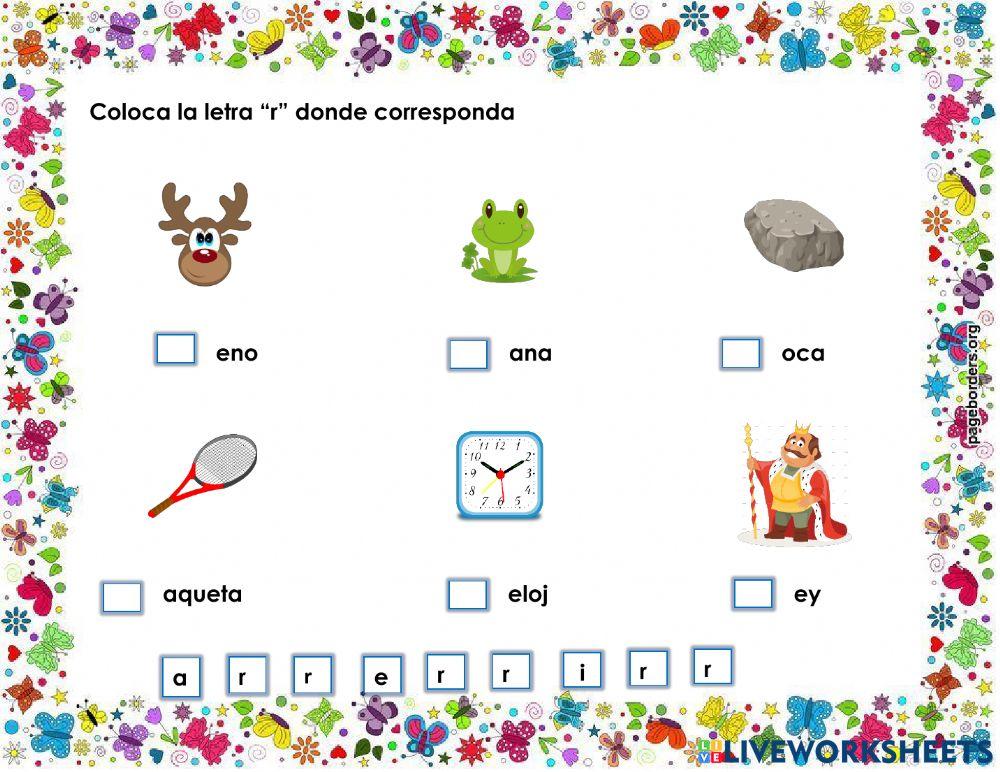 Letra r interactive activity for 3K Live Worksheets Letra r interactive activity for 3K Live Worksheets