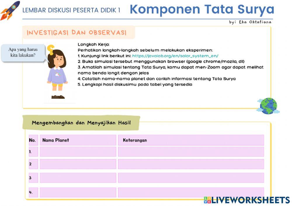 LKPD 1-Materi Komponen Tata Surya