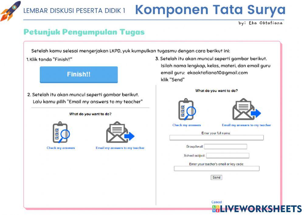 LKPD 1-Materi Komponen Tata Surya