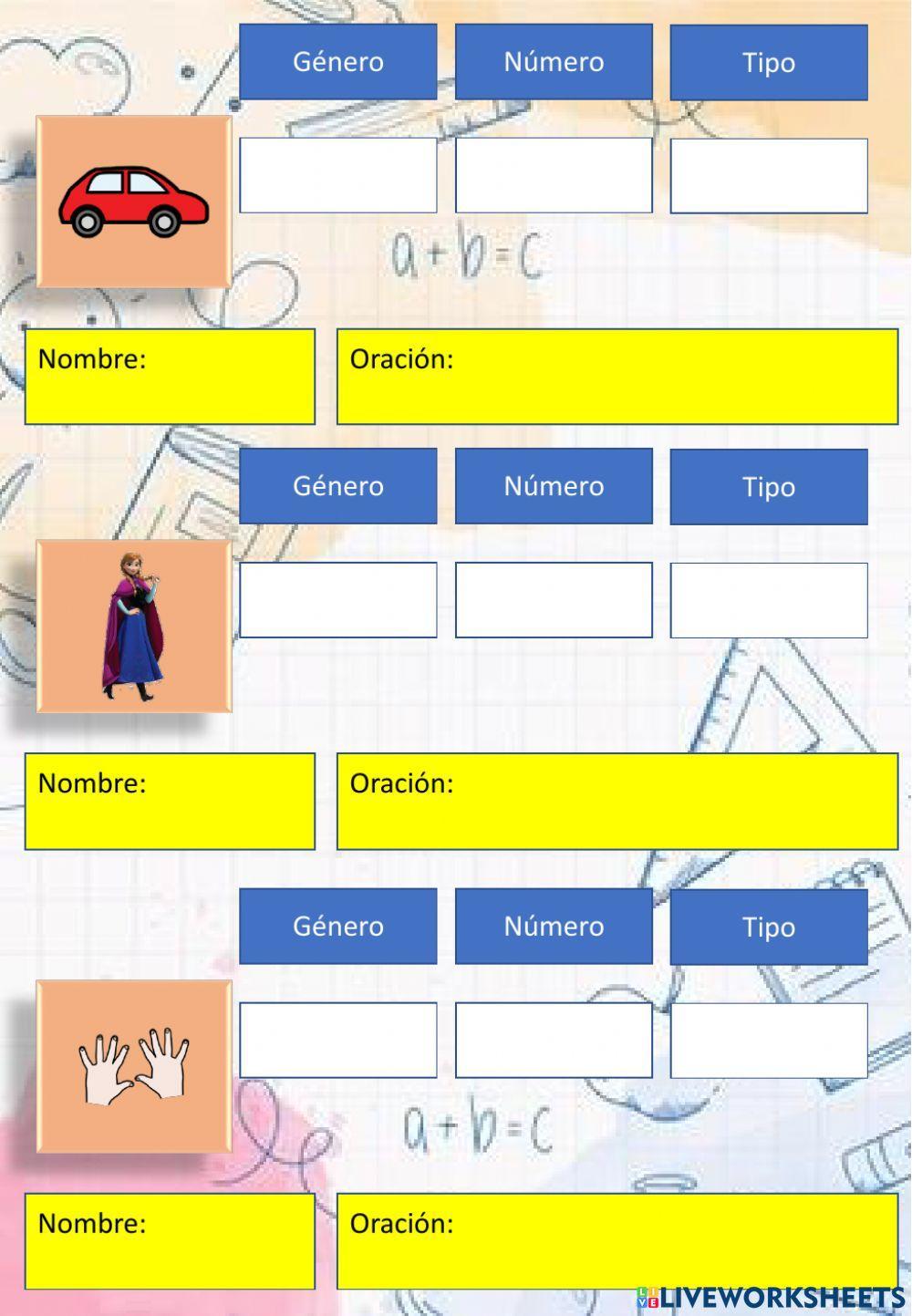 Sustantivos propios o comunes, género y número